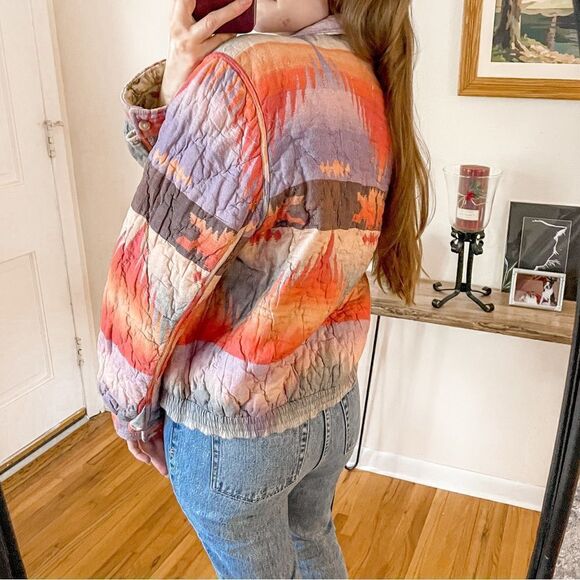 Ralph Lauren Vintage Reversible Quilted Jacket Aztec Floral - Picture 6 of 13